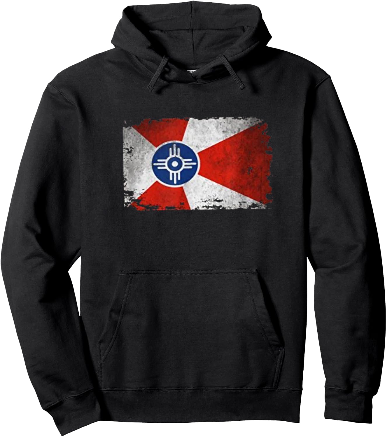 Vintage Wichita Flag Hoodie - Hoodie | Black