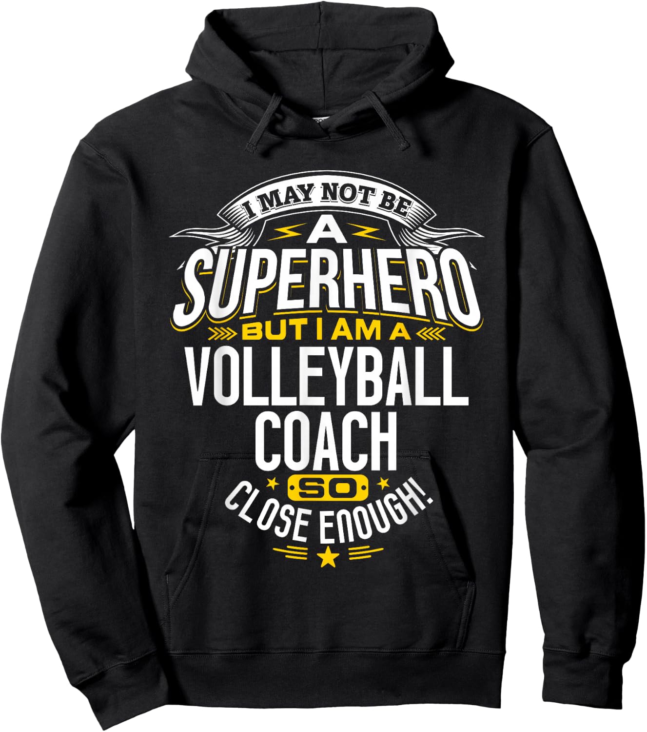 Volleyball Coach Gift Superhero Volleyball Shirt Hoodie - Hoodie | Black