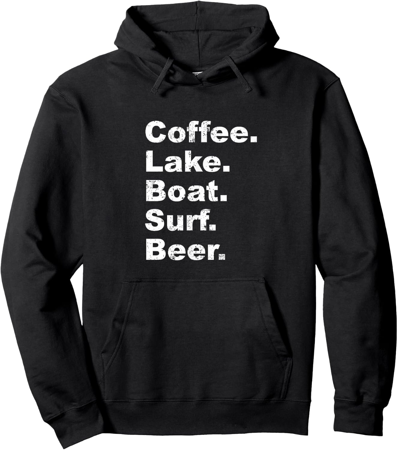 Wake Surf Wakesurfing Shirt Coffee Lake Boat Surf Beer Hoodie - Hoodie | Black
