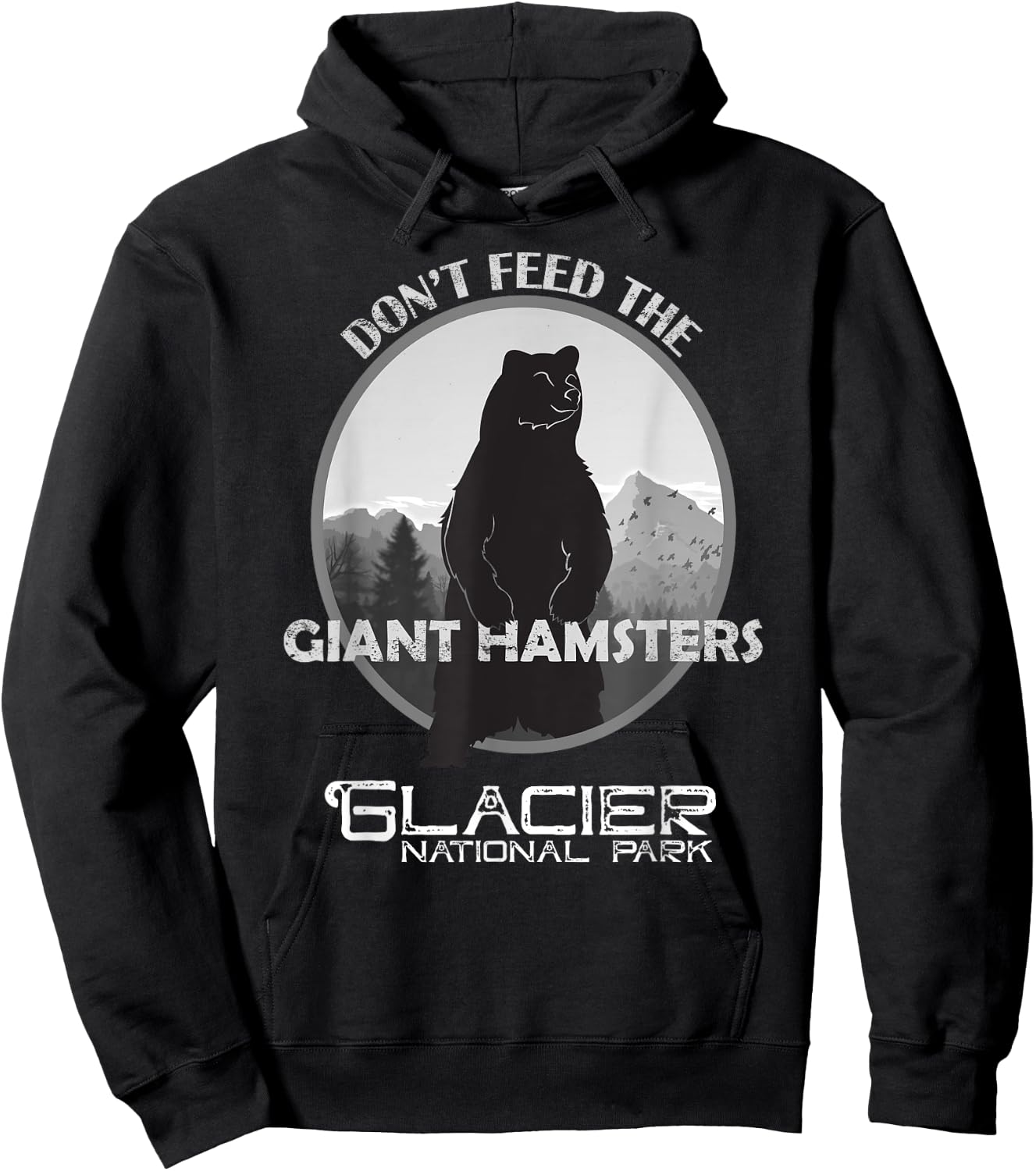 Funny Glacier National Park Grizzly Brown Bear Souvenir Gift Hoodie - Hoodie | Black
