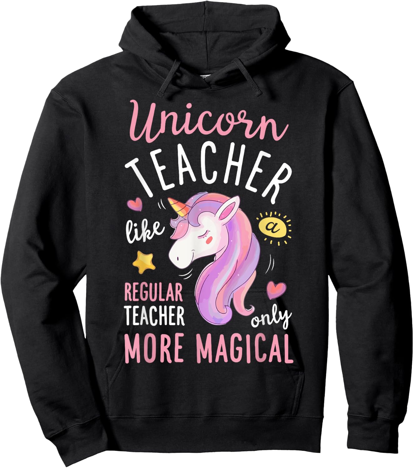 Unicorn Teacher Funny Women Teachers Back To School Gifts Hoodie - Hoodie | Black