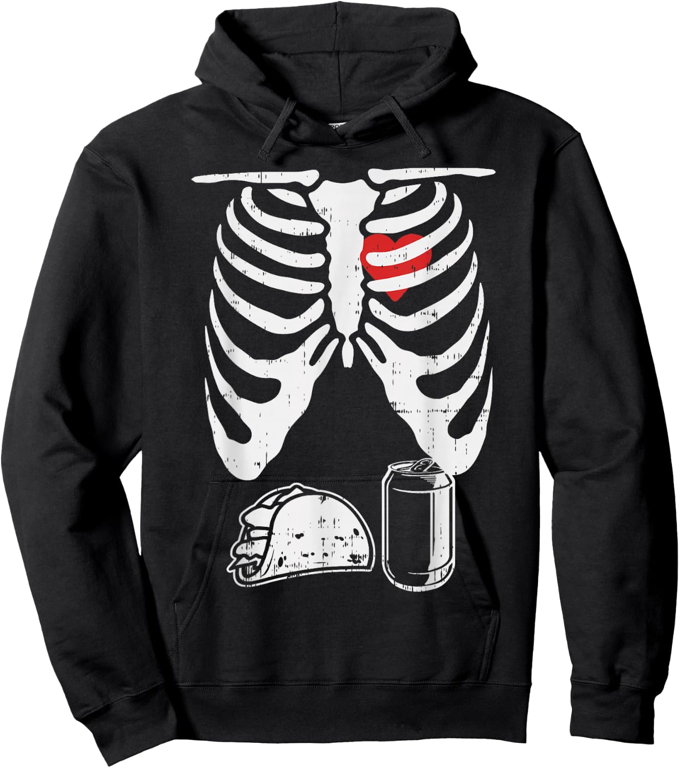 Skeleton Pregnancy Taco Beer Xray Halloween Soon Dad Hoodie - Hoodie | Black