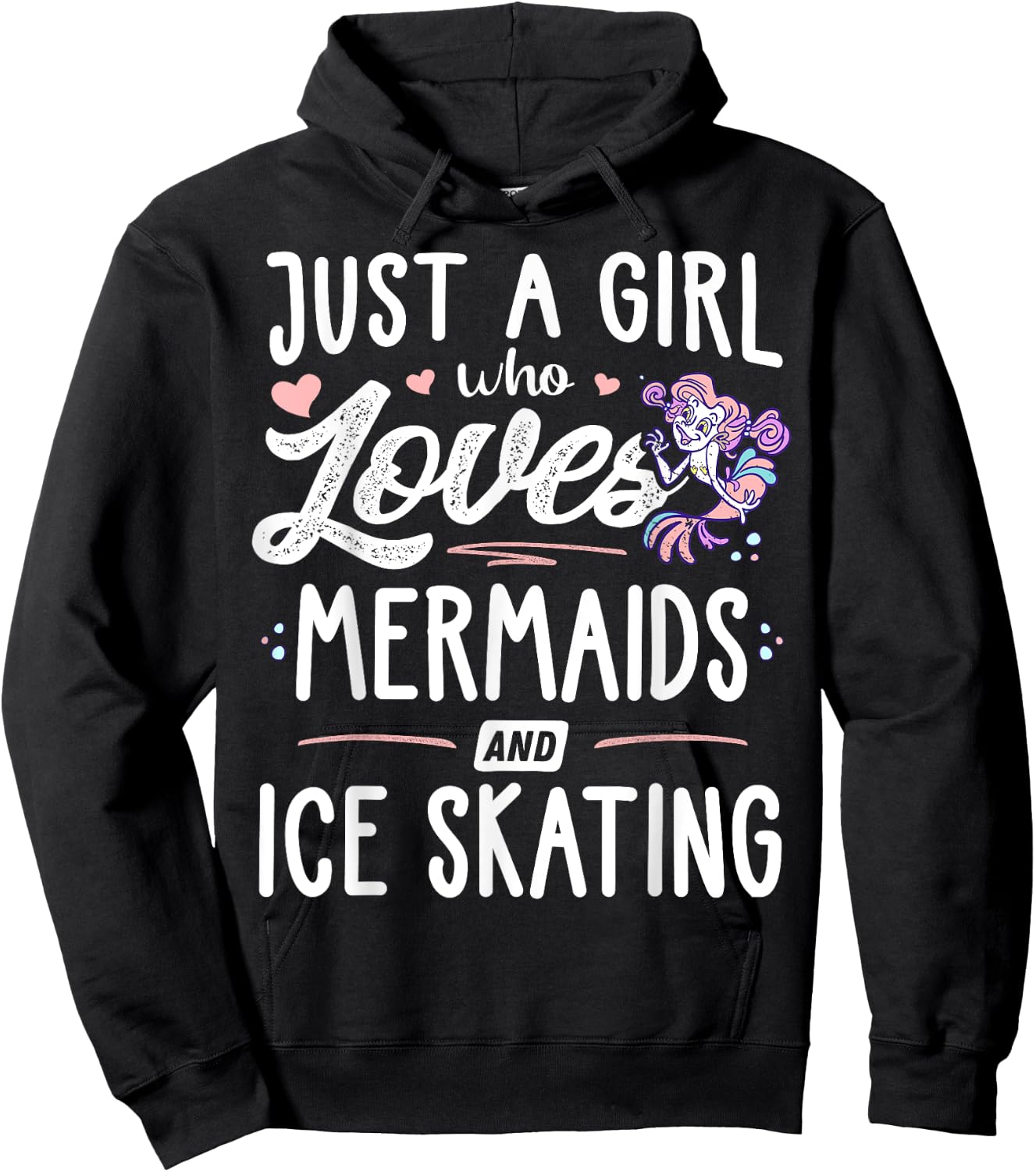 Just A Girl Who Loves Mermaids And Ice Skating Gift Women Hoodie - Hoodie | Black