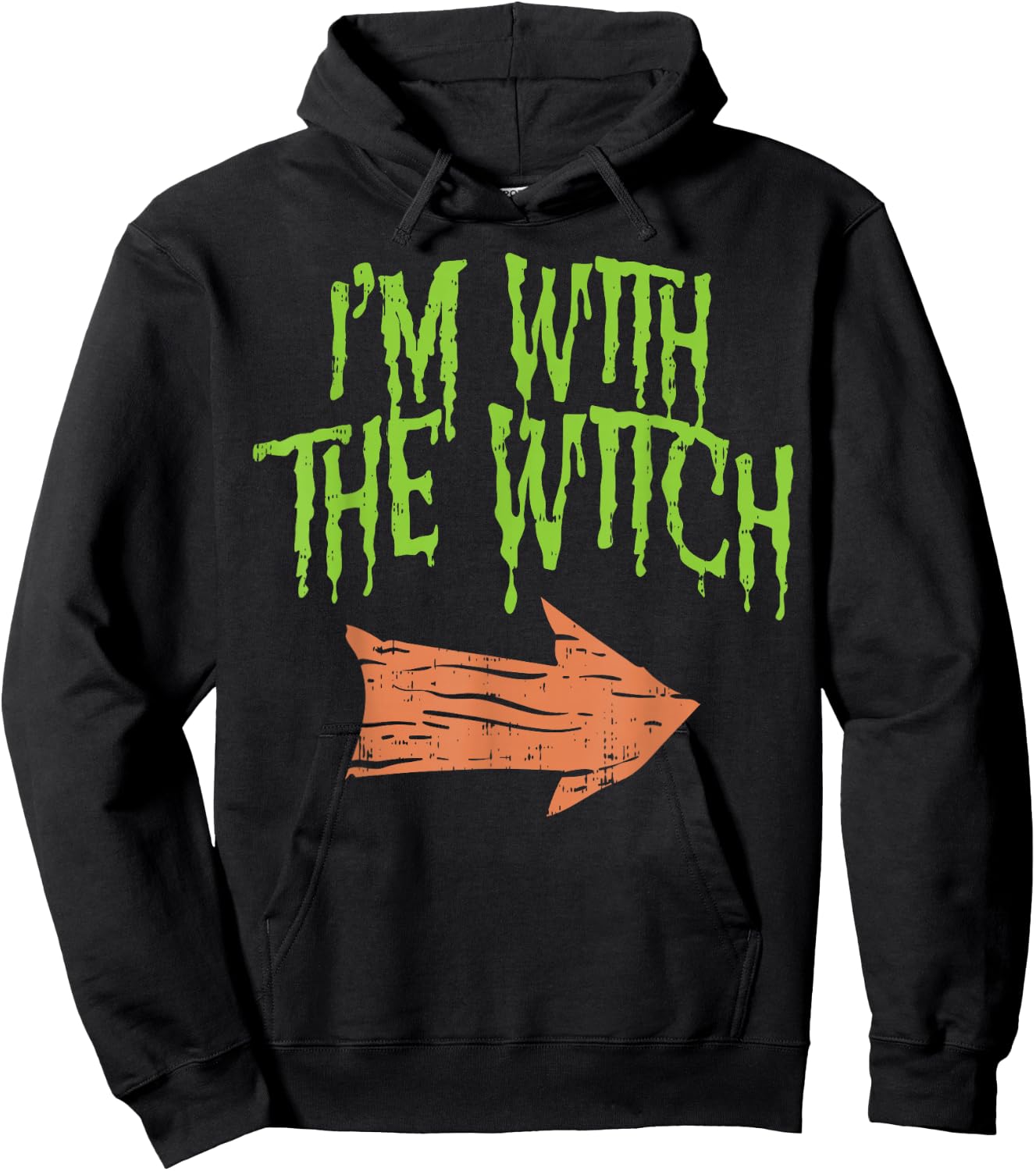 Im With The Witch Funny Husband Halloween Costume Couple Men Hoodie - Hoodie | Black