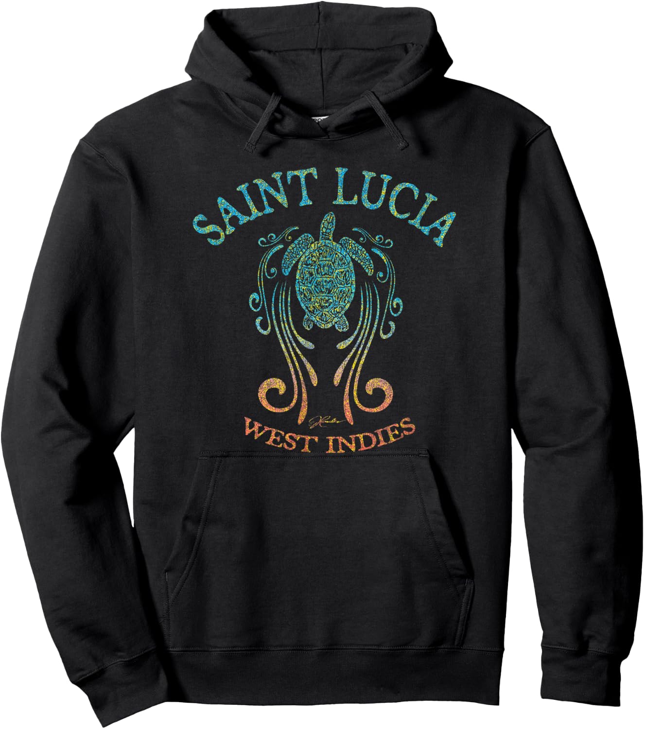 JCombs: Saint Lucia, Sea Turtle in the Slipstream Hoodie - Hoodie | Black