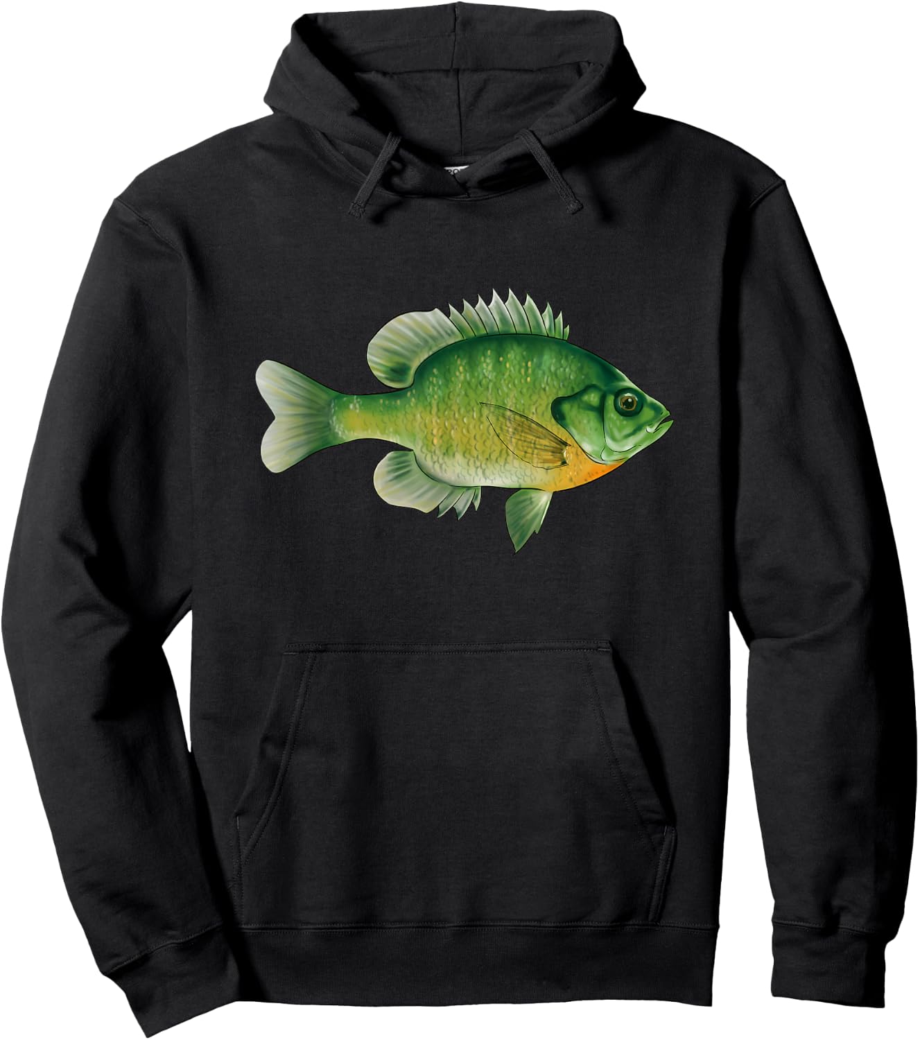 Bluegill Fishing Illustration Bream Freshwater Fish Graphic Hoodie - Hoodie | Black