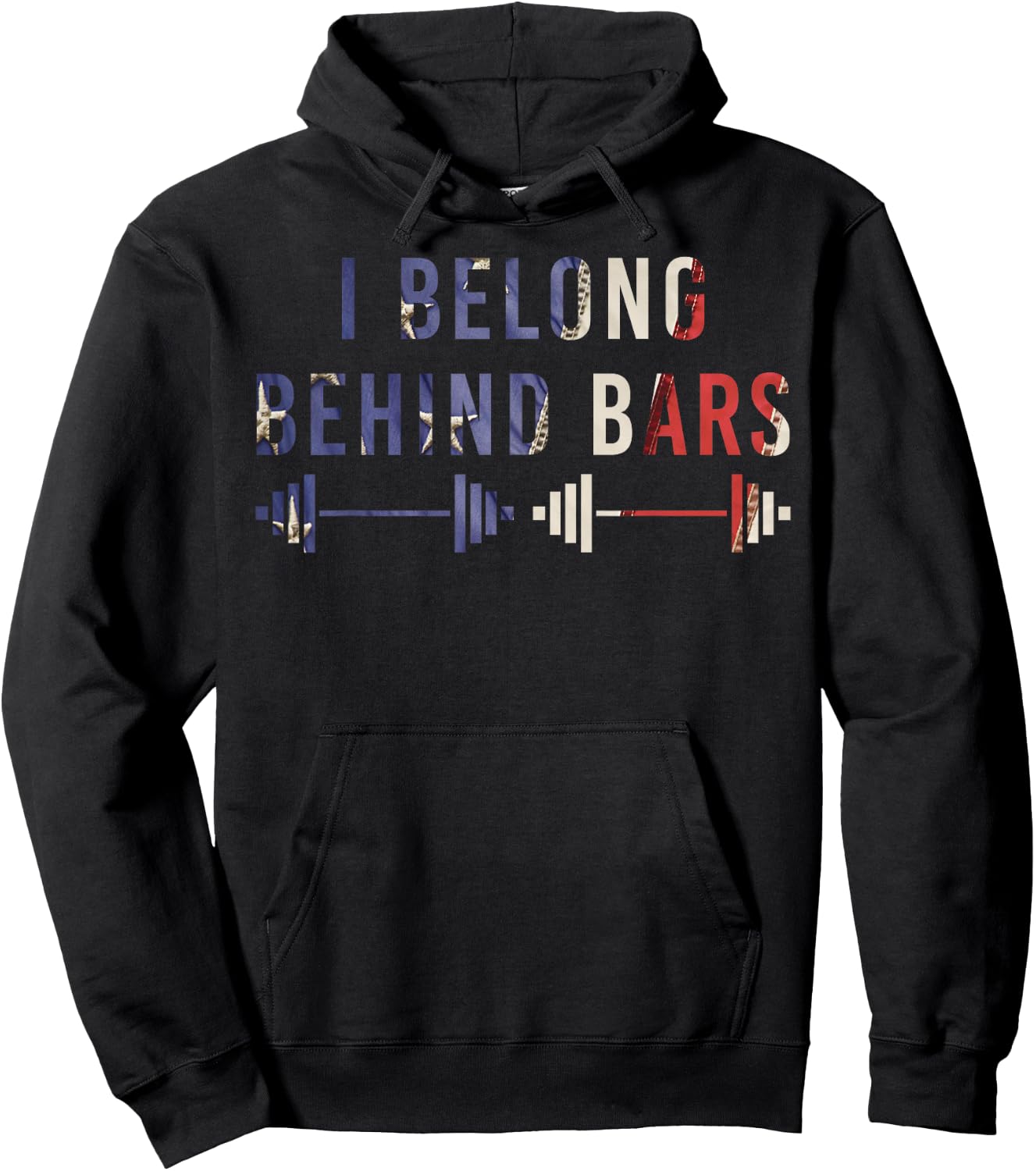 I Belong Behind Bars Gym Workout Fitness Weight-Lifter Gift Hoodie - Hoodie | Black