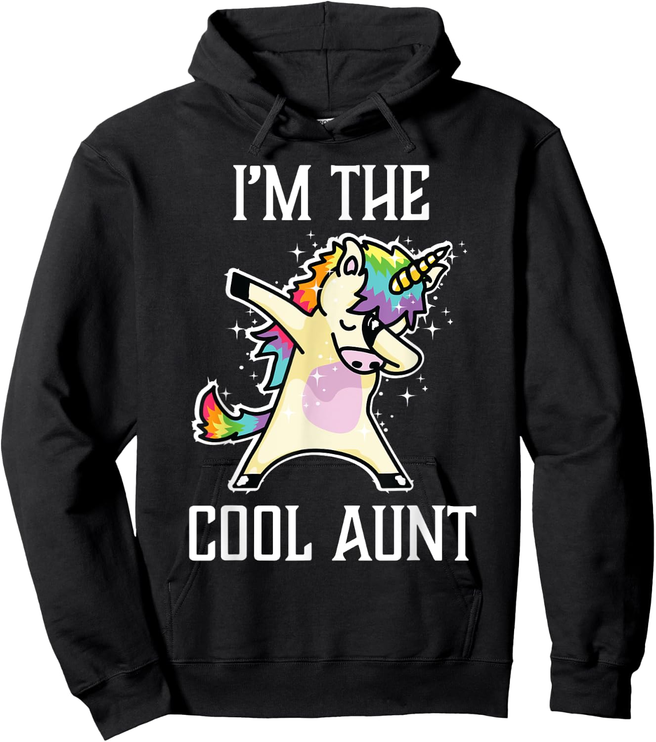 I'm the Cool Aunt Dabbing Rainbow Unicorn Hoodie - Hoodie | Black