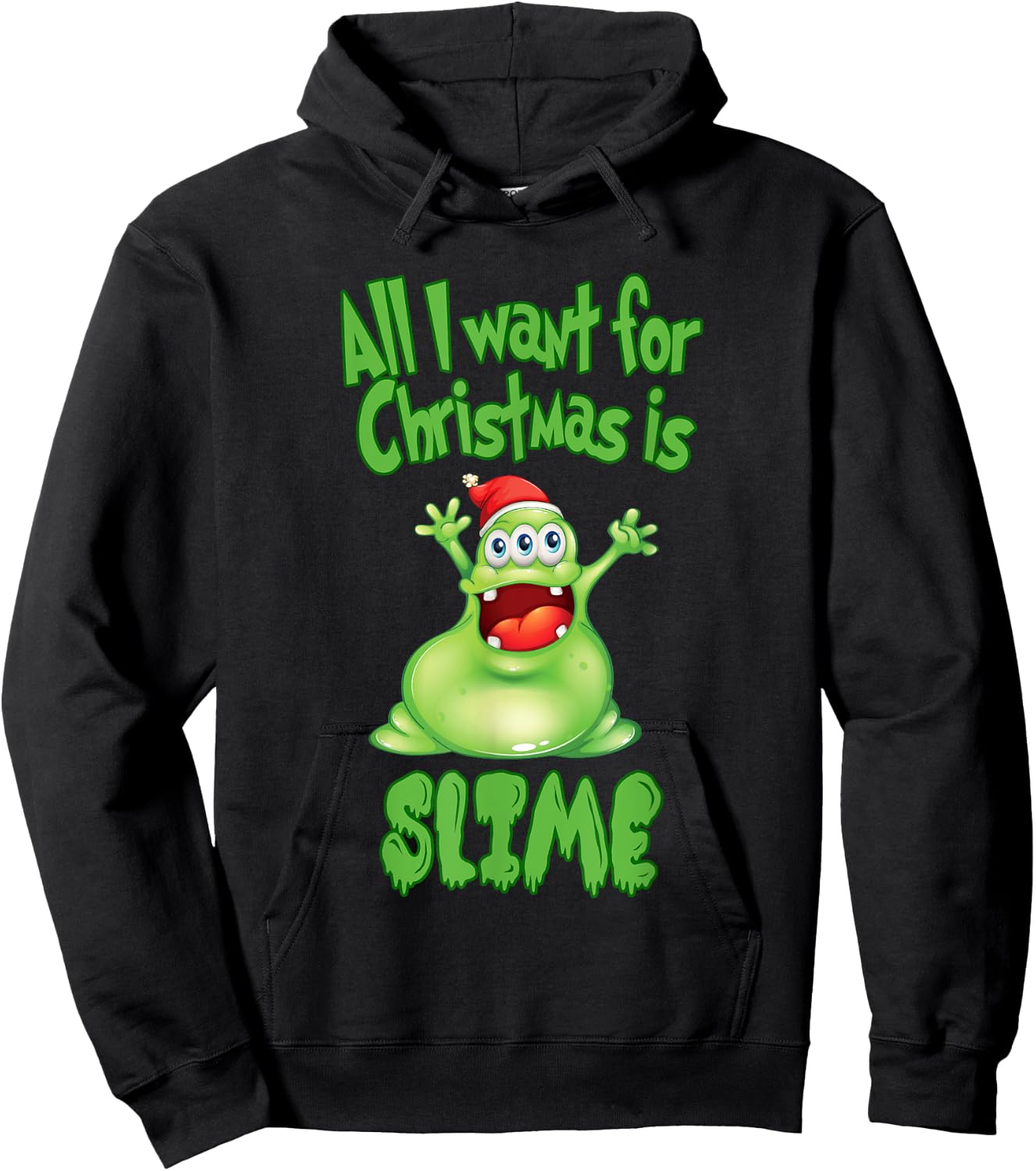 All I Want For Christmas Is Slime Shirt - Xmas Slime Hoodie - Hoodie | Black
