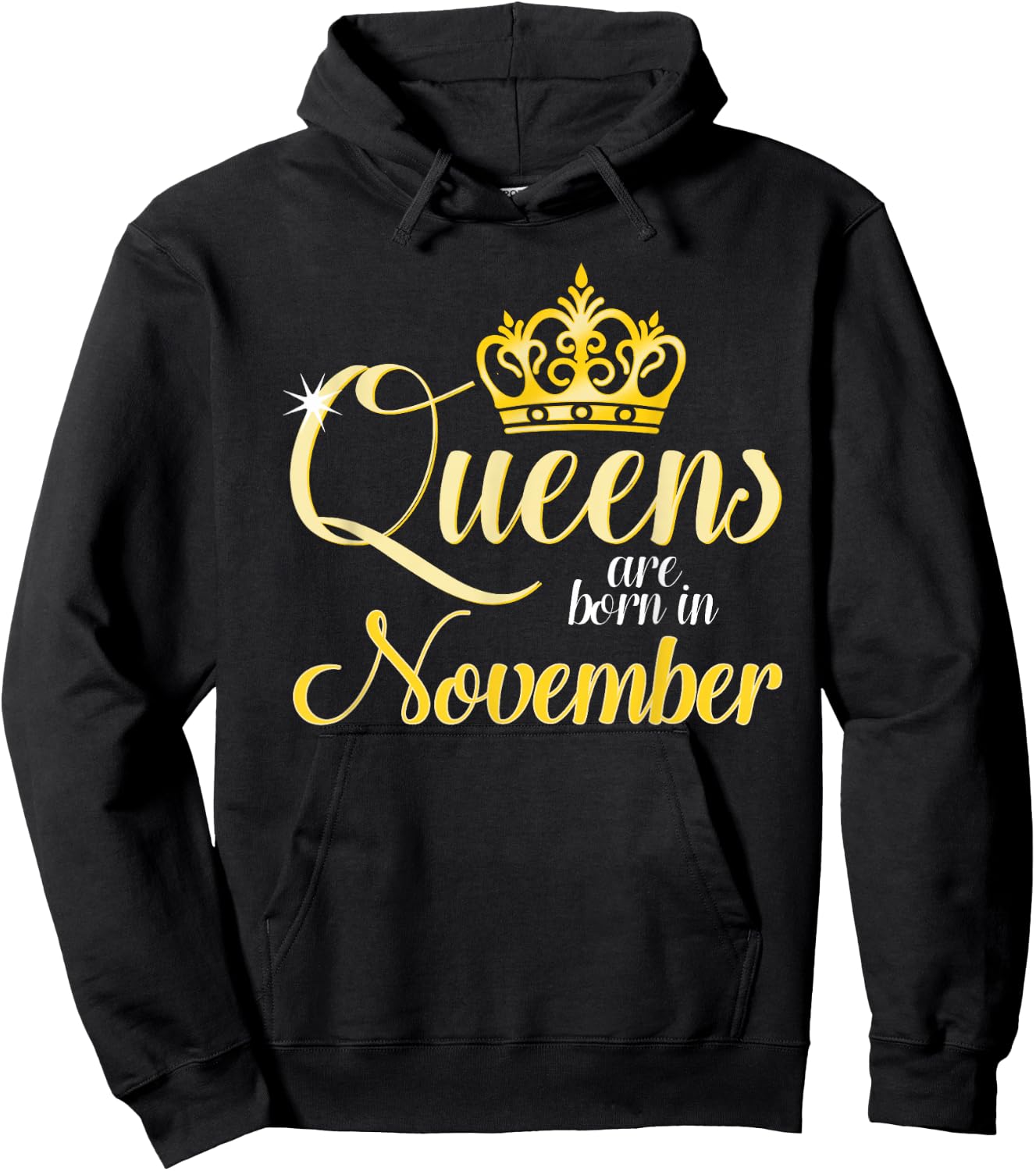 Queens Are Born In November Birth Month Gift Hoodie - Hoodie | Black