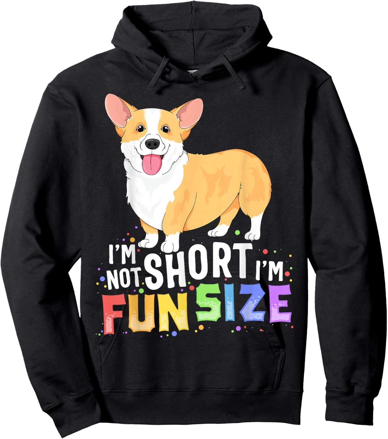 Corgi Women Kids I'm Not Short I'm Fun Size Dog Hoodie - Hoodie | Black