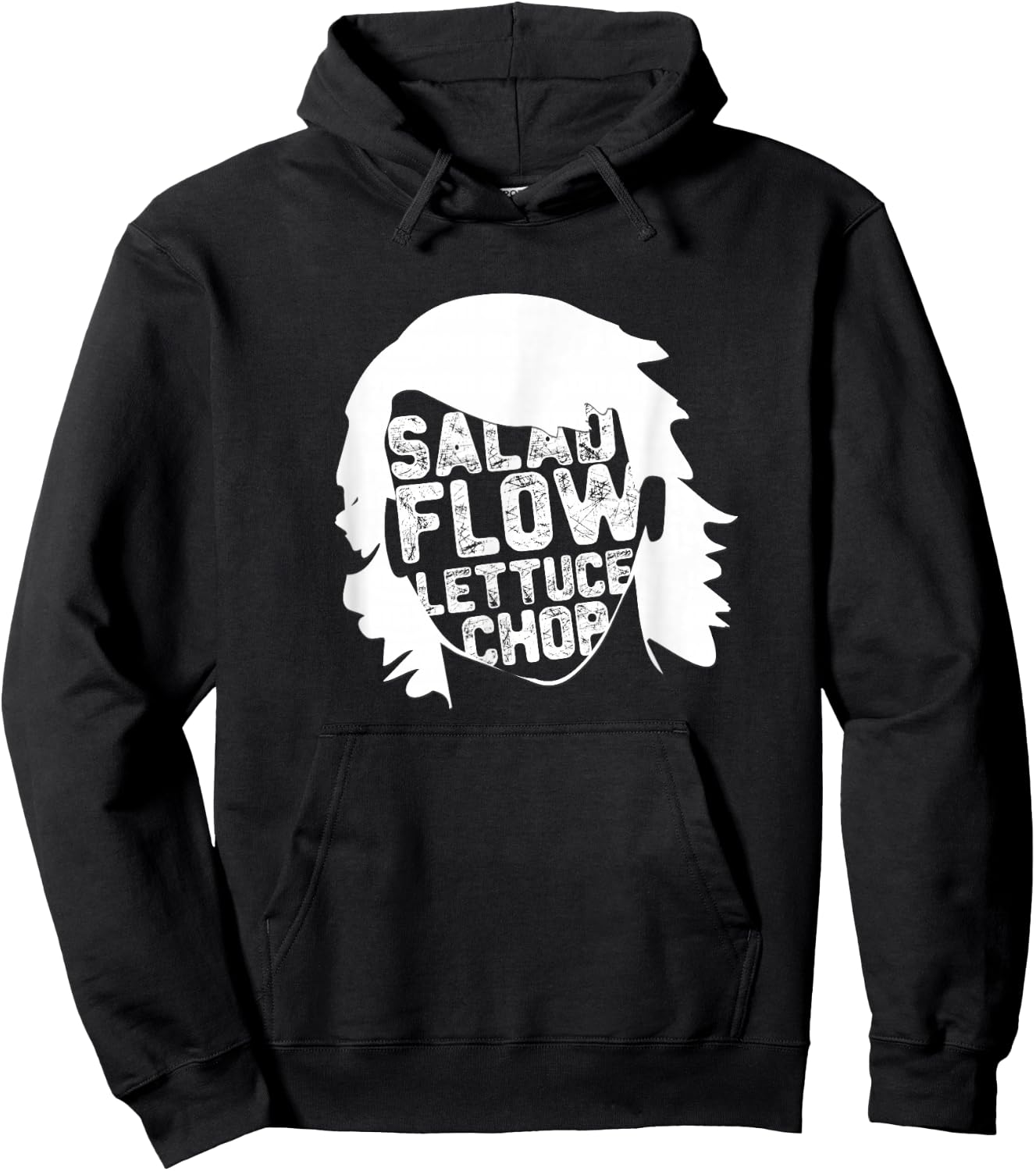 Hockey Hair Funny Flow Lettuce Salad Chop Hockey Hoodie - Hoodie | Black