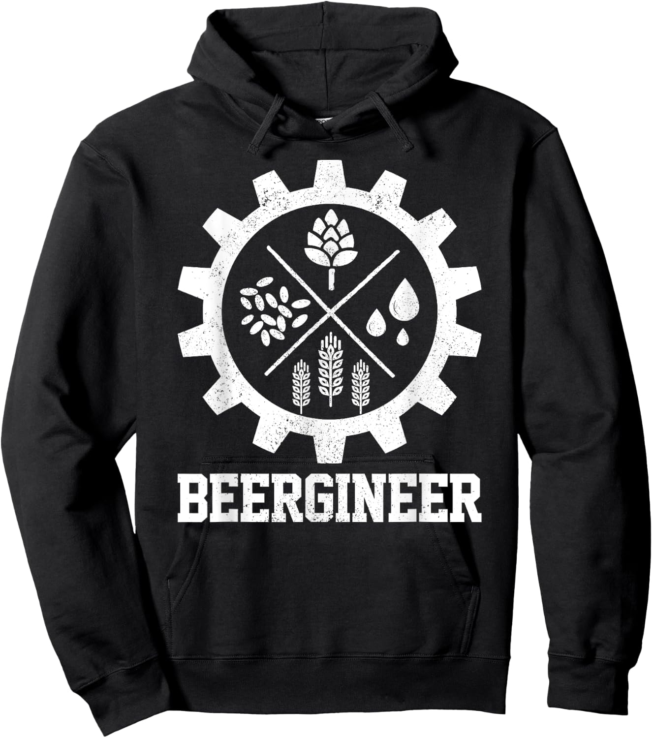 Beergineer Homebrew Home Brewing Craft Beer Brewer Gift Hoodie - Hoodie | Black