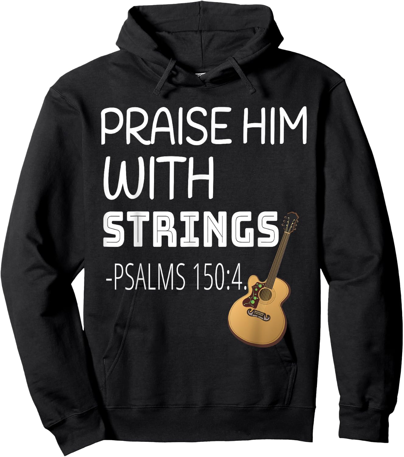 Praise Him with Strings Hoodie - Hoodie | Black