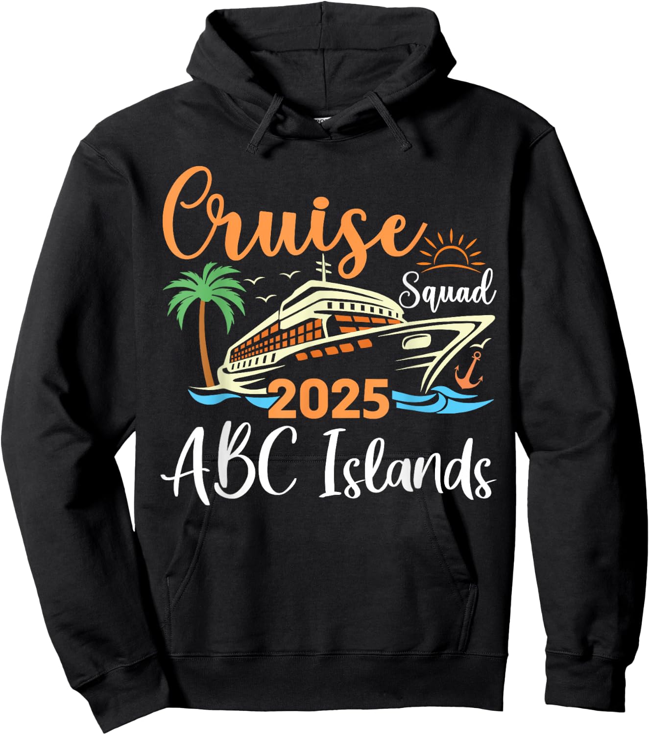 ABC Islands Cruise Squad 2025 Family Holiday Matching Hoodie - Hoodie | Black