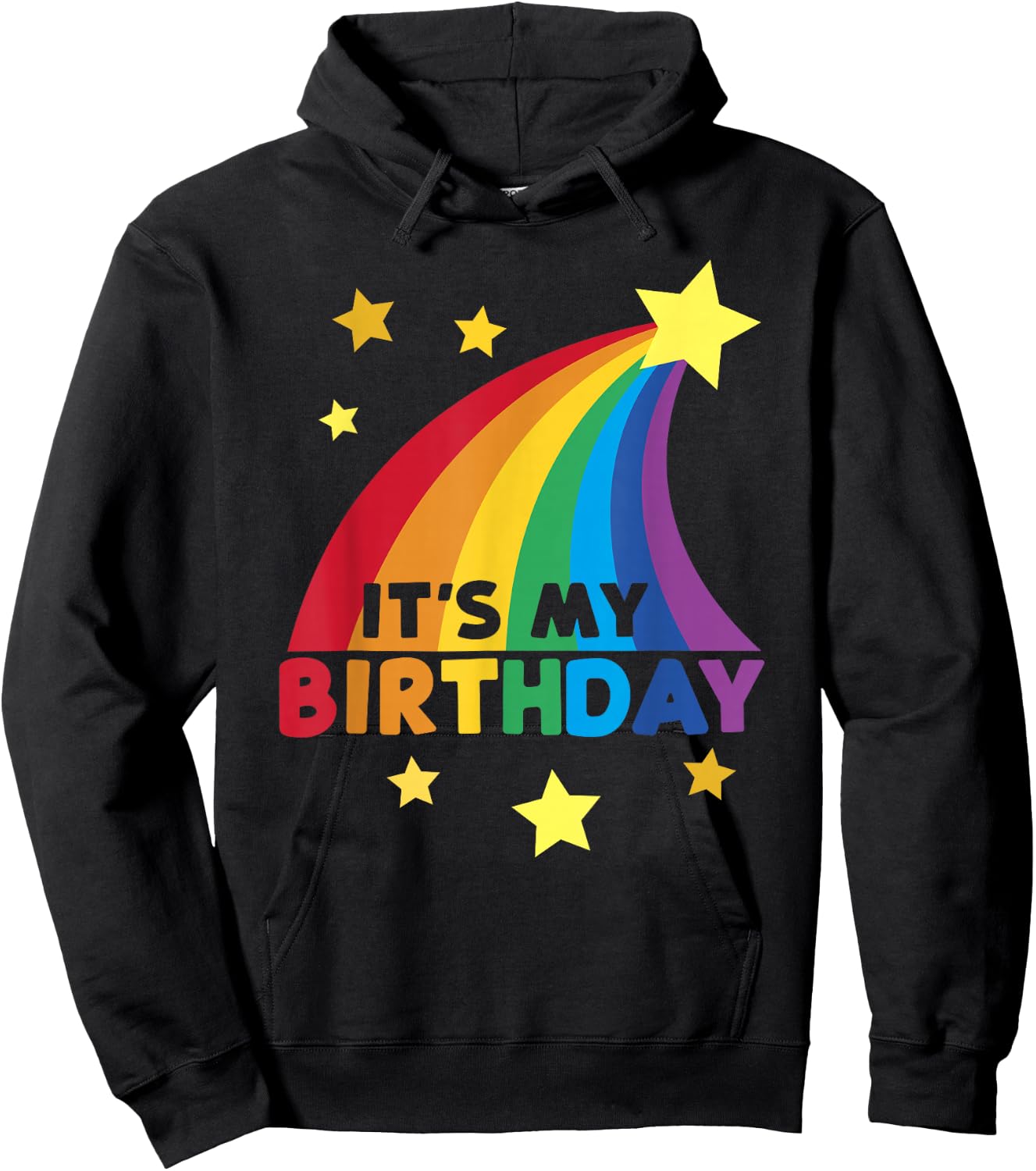 Boys Girls Bright Rainbow It's My Birthday Hoodie - Hoodie | Black
