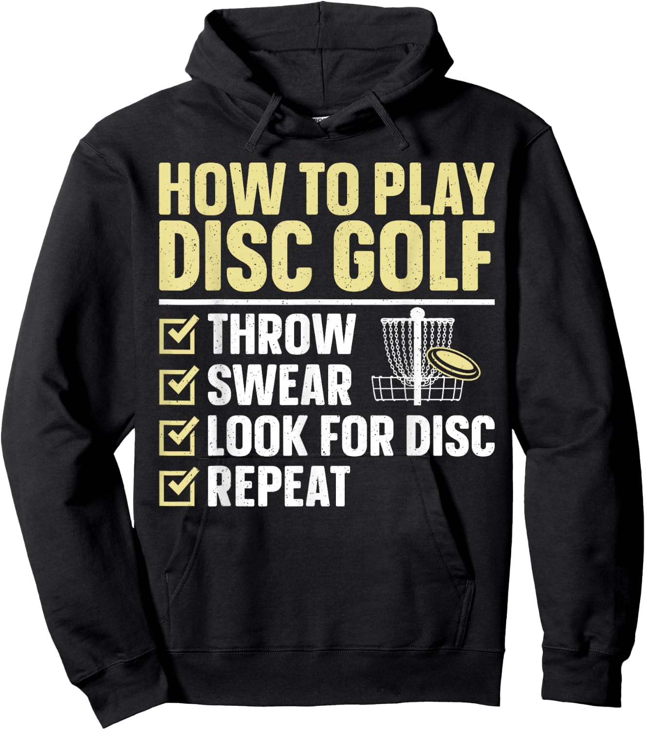 Cool Disc Golf Art Women Kids Golfer Disc Golf Lover Hoodie - Hoodie | Black