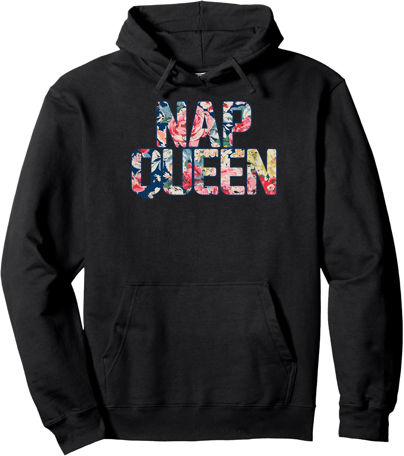 Rustic Floral Nap Queen , sleep, , flowers, bed Hoodie - Hoodie | Black