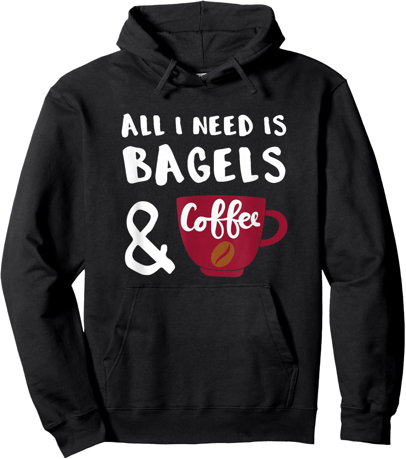 Bagels and Coffee Bagel Lover Hoodie - Hoodie | Black