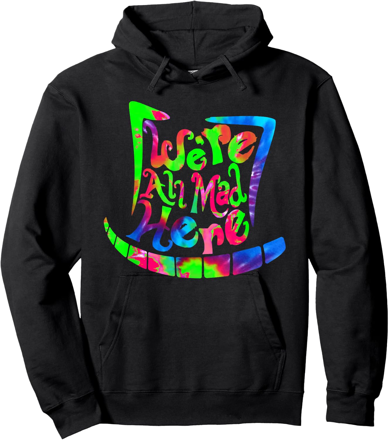 We're All Mad Here - Mad Hatter & Cheshire Grin Hoodie - Hoodie | Black