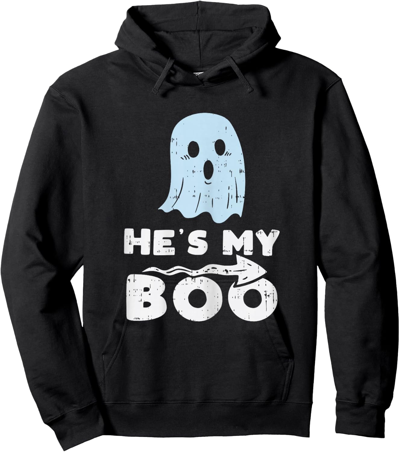 Hes My Boo Cute Matching Couple Halloween Costume Girlfriend Hoodie - Hoodie | Black
