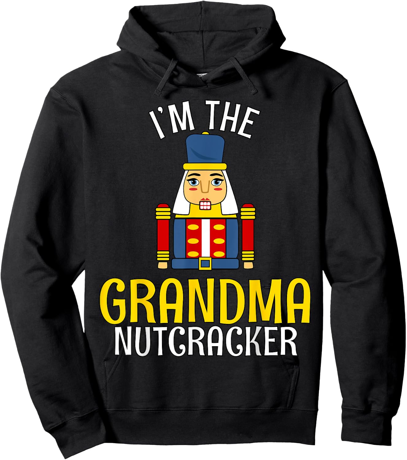 Grandma Nutcracker Costume Matching Family PJs Christmas Hoodie - Hoodie | Black