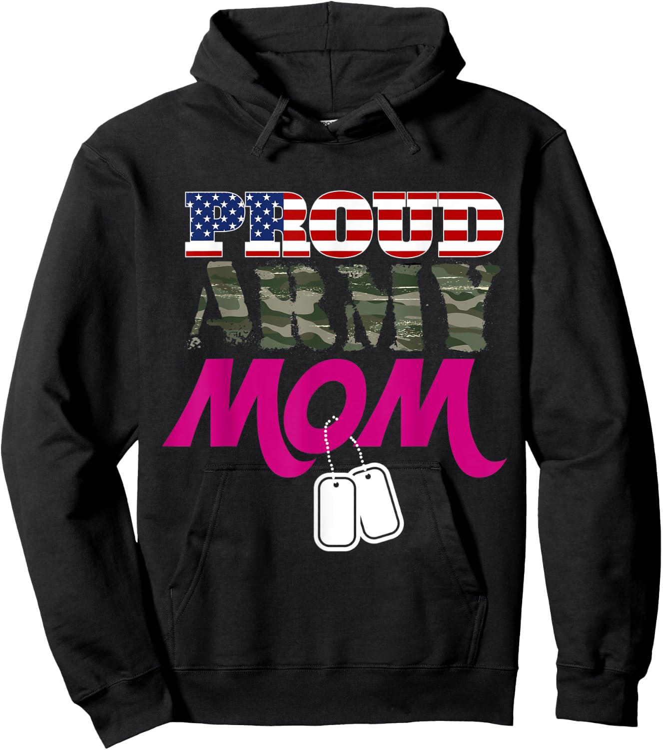 Proud Army Mom Shirt, Patriotic Army Mom Hoodie - Hoodie | Black