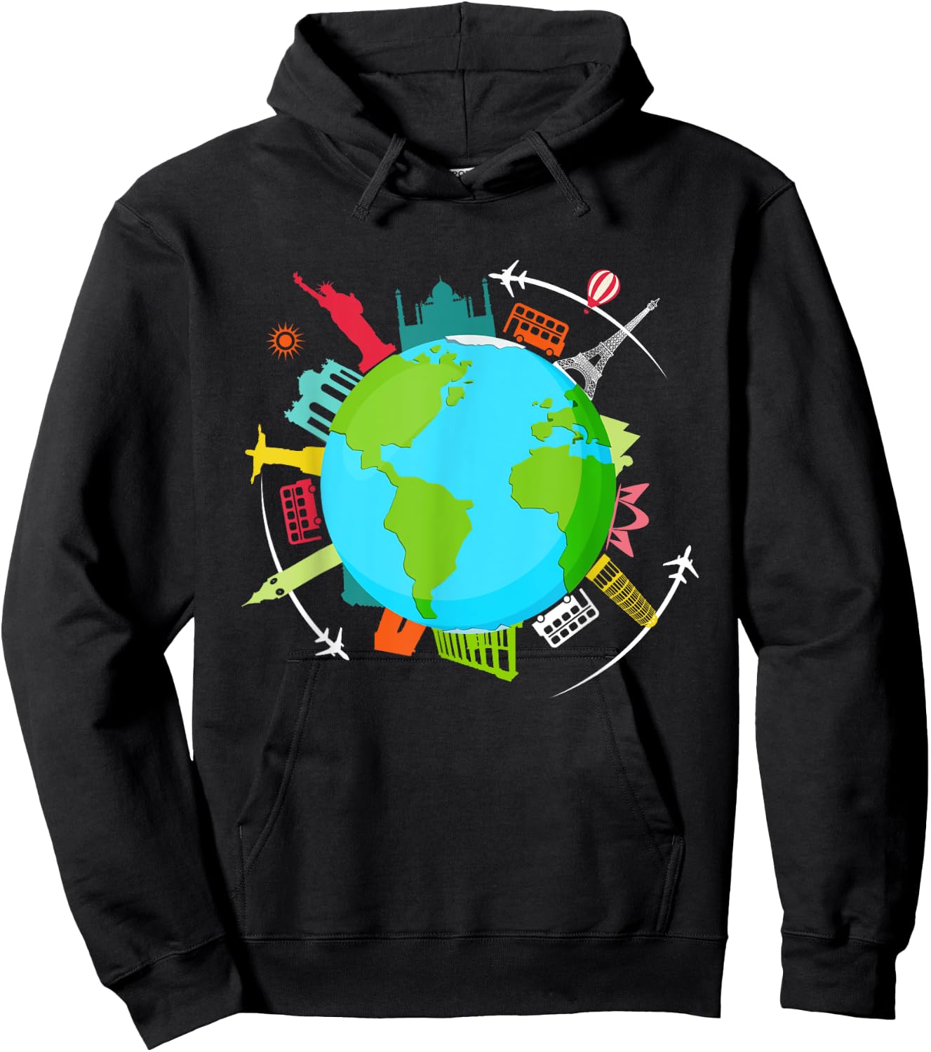 World Traveler shirt Gifts for International World Travelers Hoodie - Hoodie | Black
