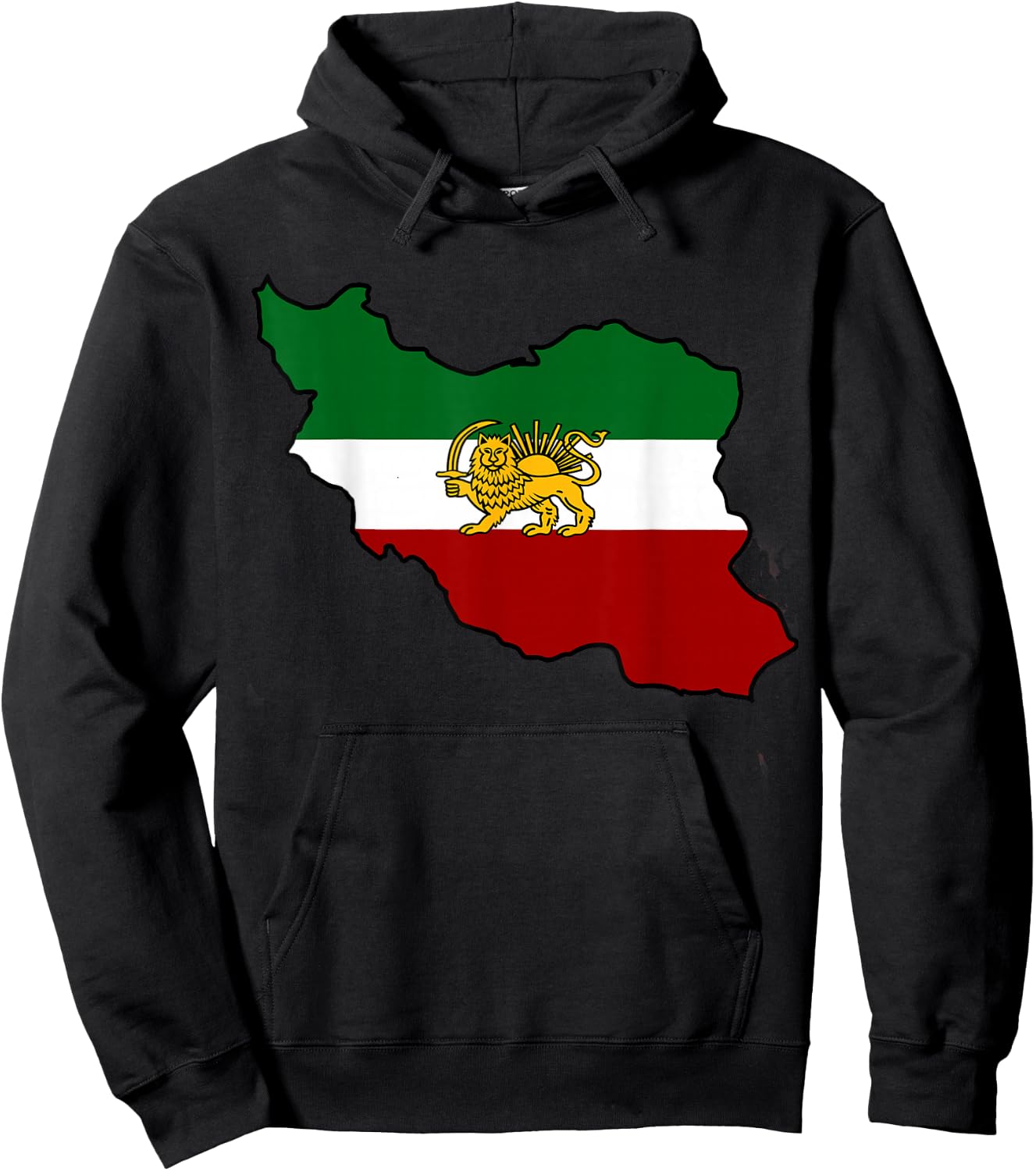 Iran Flag with Lion Hoodie - Hoodie | Black