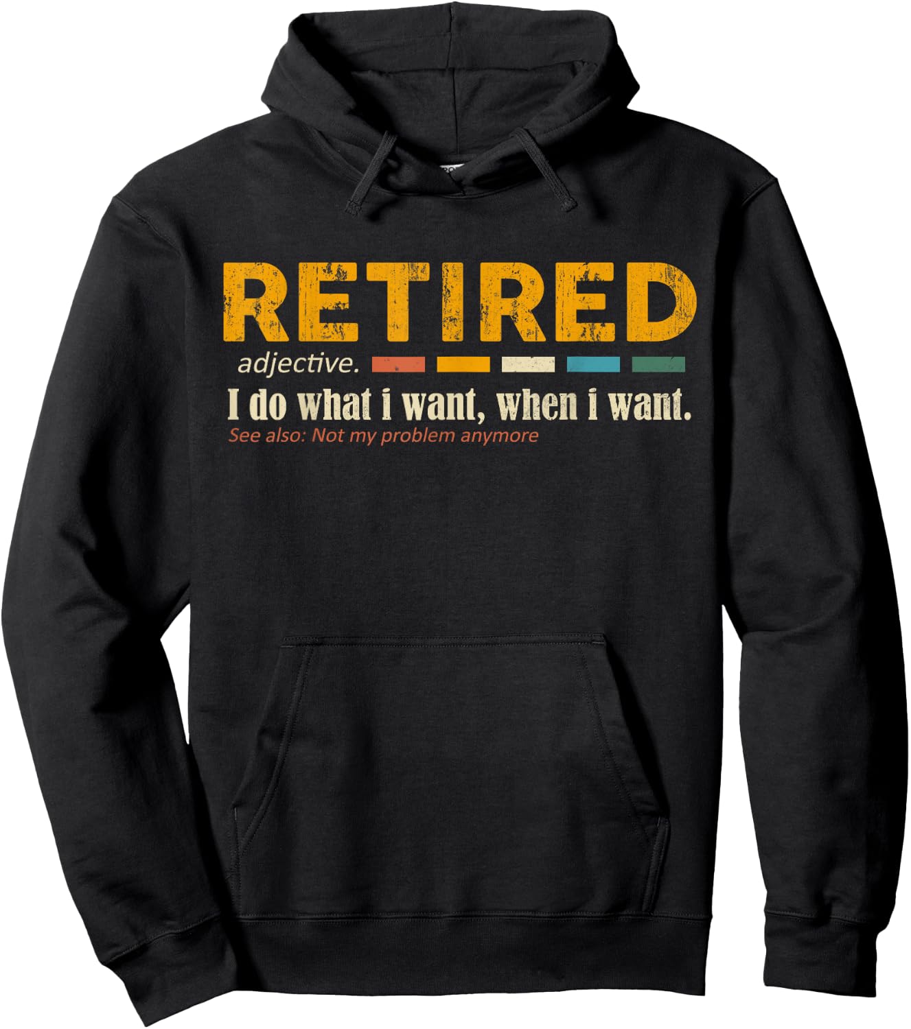 Retired definition - Funny Retirement Gift - Black - Small - Classic Fit - Short Sleeve - -Adults Hoodie - Hoodie | Black