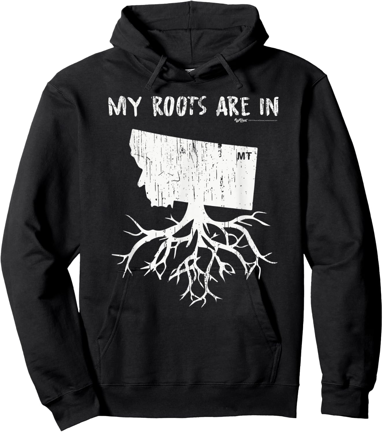 Vintage My Roots Are In Montana State Hoodie - Hoodie | Black