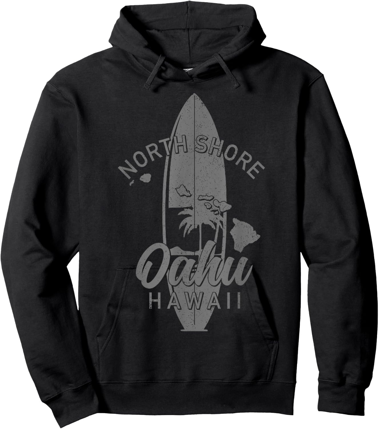North Shore Oahu Hawaii Surf Board Surfing Surfer Hawaiian Hoodie - Hoodie | Black