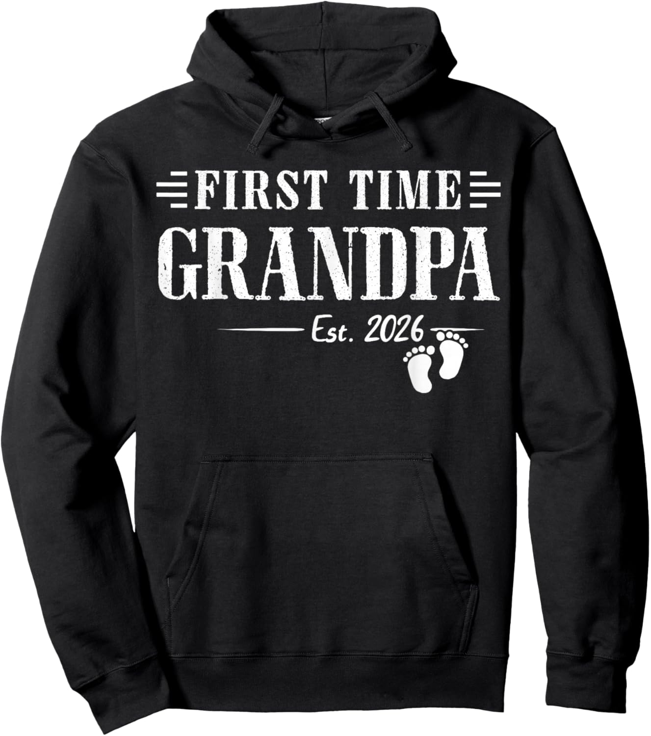 First Time Grandpa New Dad Est 2026 Shirt Fathers Day Hoodie - Hoodie | Black