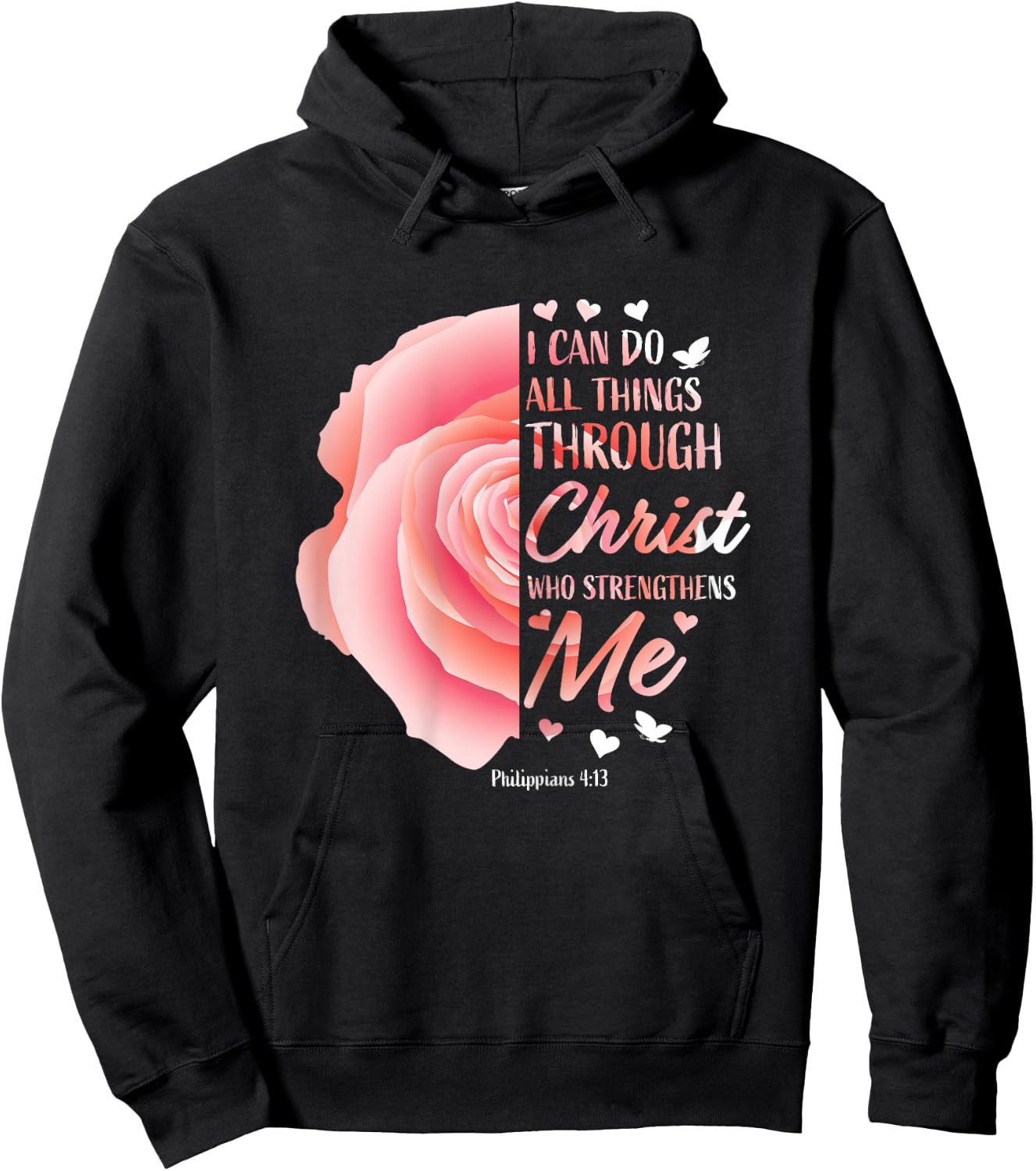 Philippians 4 13 Christian Bible Verse Religious Gifts Women Hoodie - Hoodie | Black