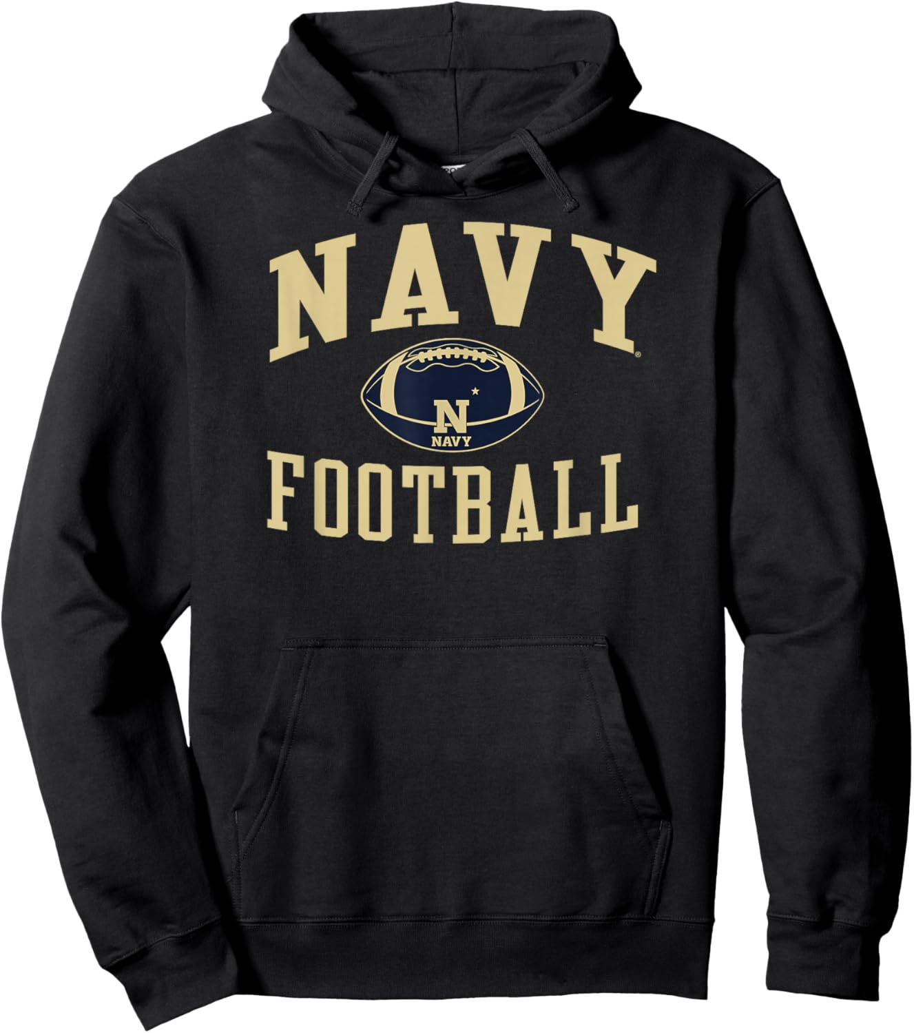 Navy Midshipmen Football Sack Dark Heather Hoodie - Hoodie | Black