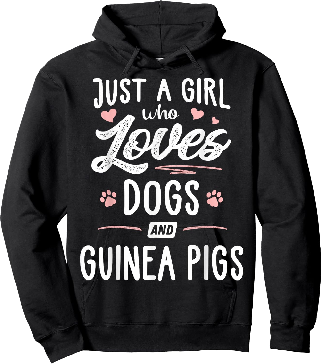 Just A Girl Who Loves Dogs And Guinea Pigs Gift Dog Lover Hoodie - Hoodie | Black