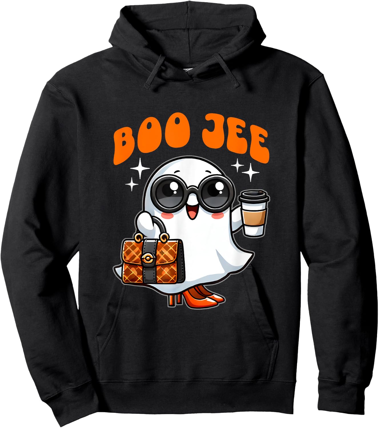Cute Boo Jee Ghost Boujee Halloween Girl Women Hoodie - Hoodie | Black
