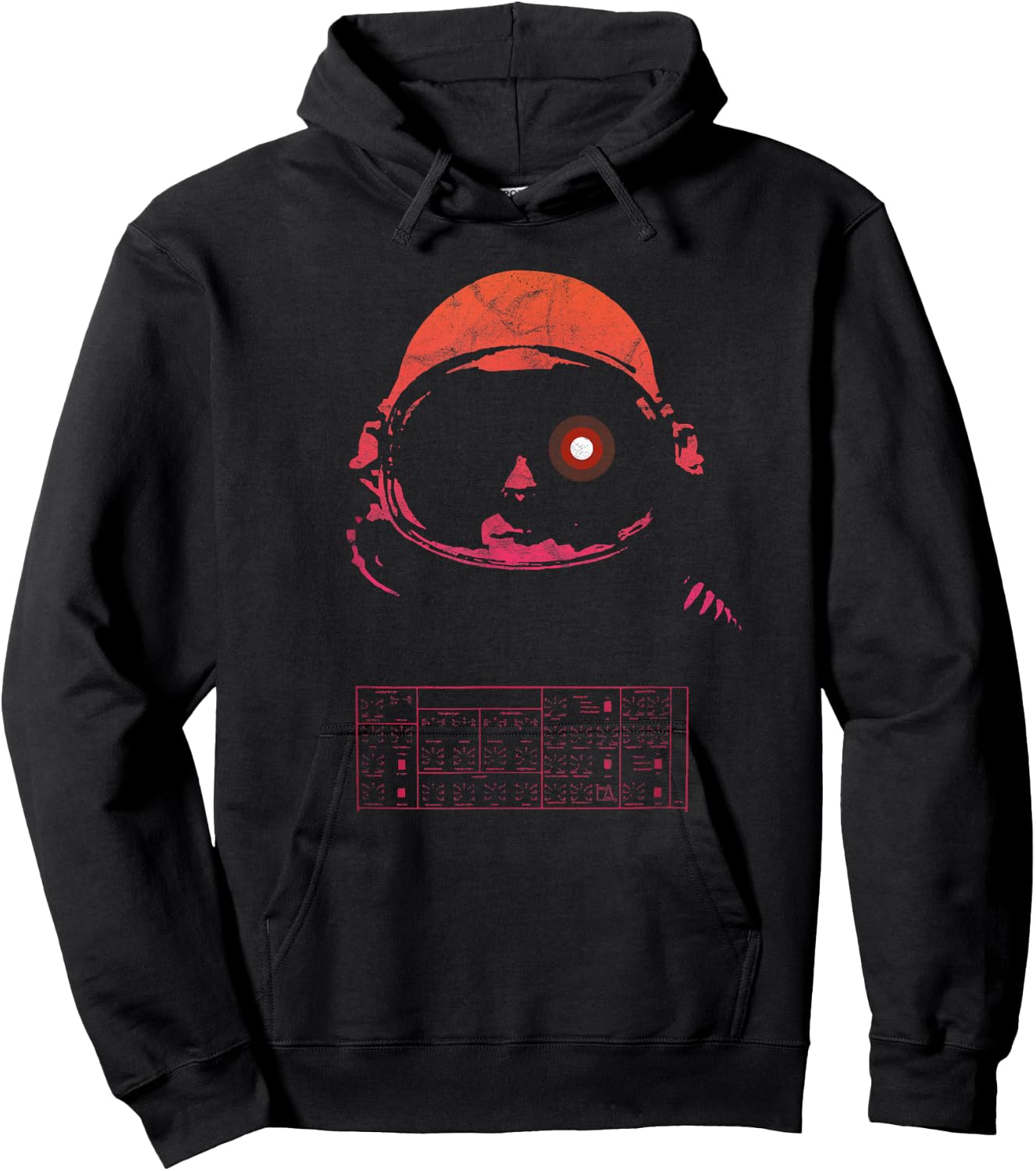 Synthwave Retrowave Aesthetic Vintage Astronaut Synth Space Hoodie - Hoodie | Black