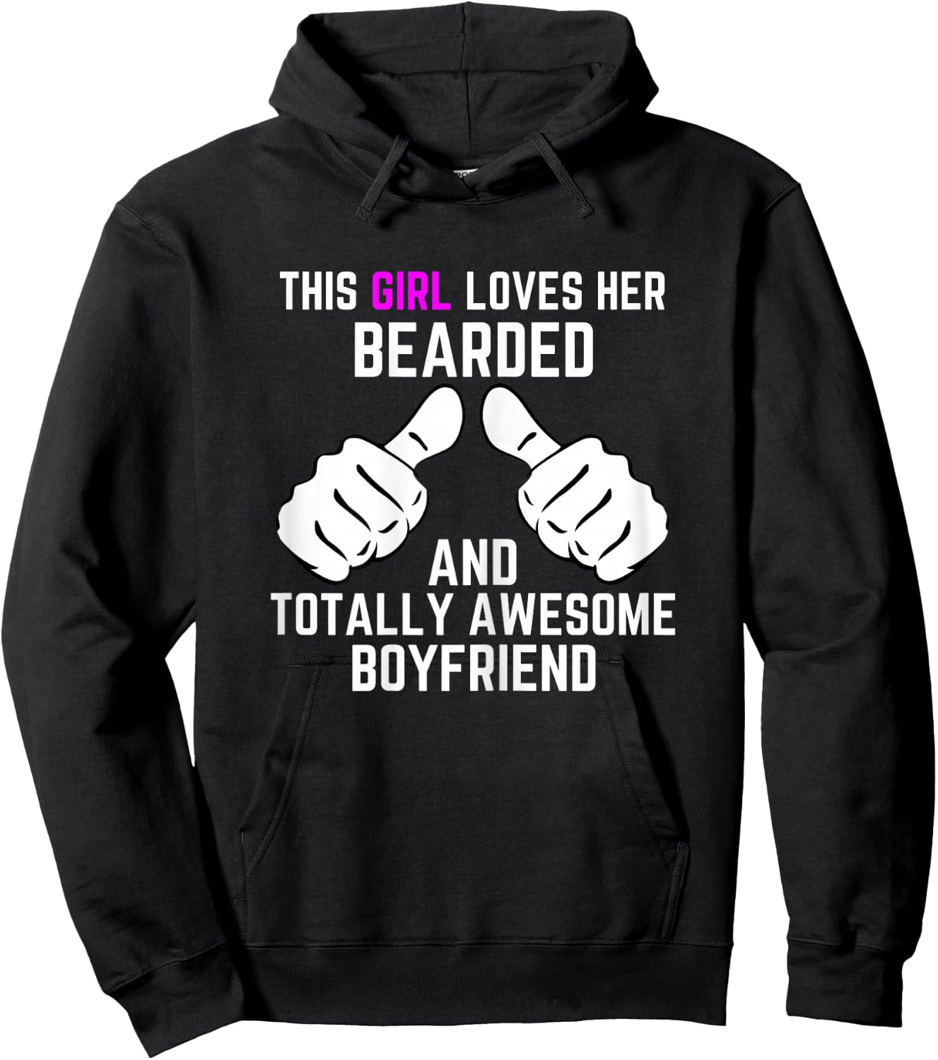 I Love My Bearded Boyfriend Shirt Gift Boyfriends Hoodie - Hoodie | Black