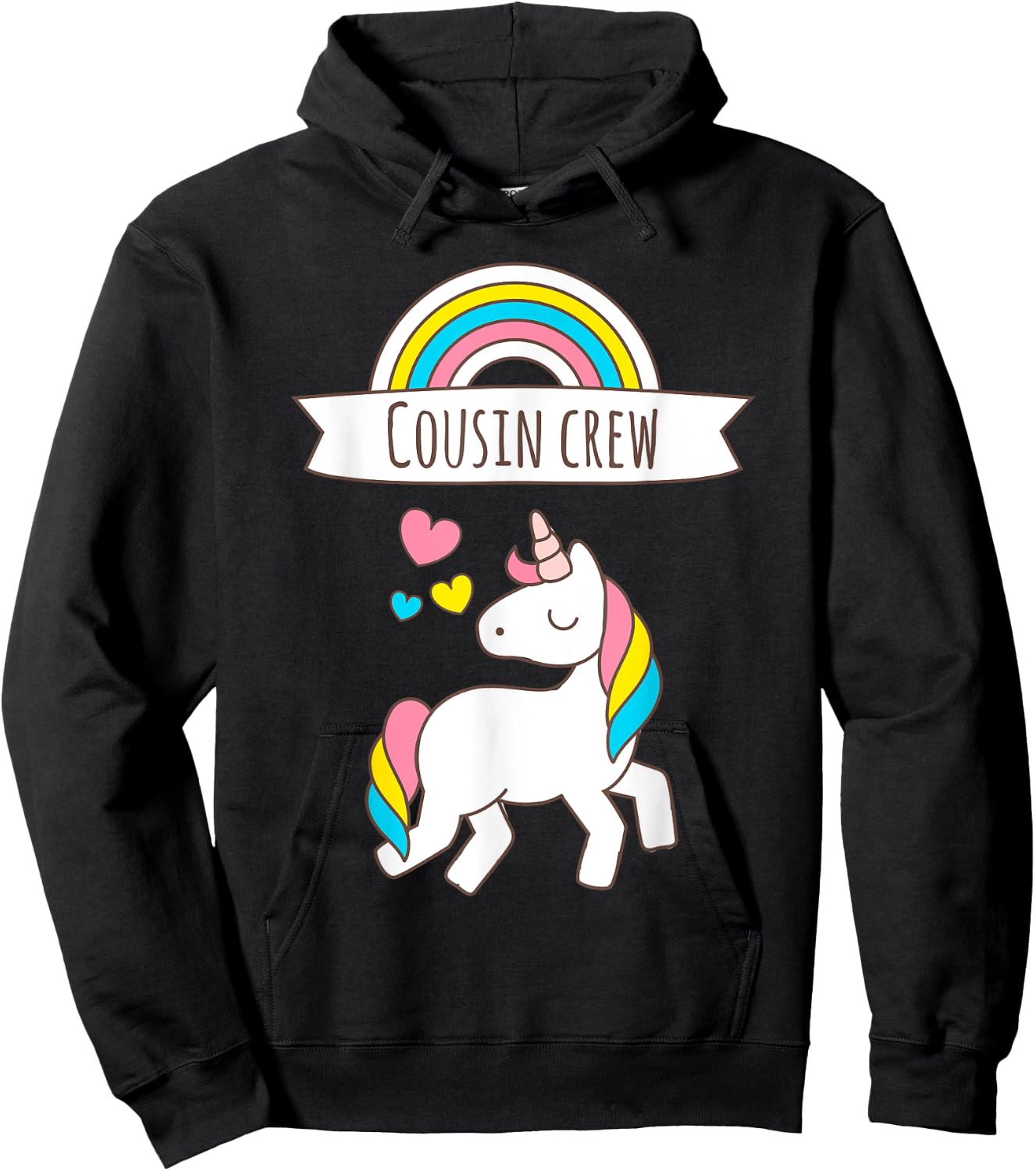 Crazy Cousin Crew Reunion Unicorn T Shirt Funny Hoodie - Hoodie | Black