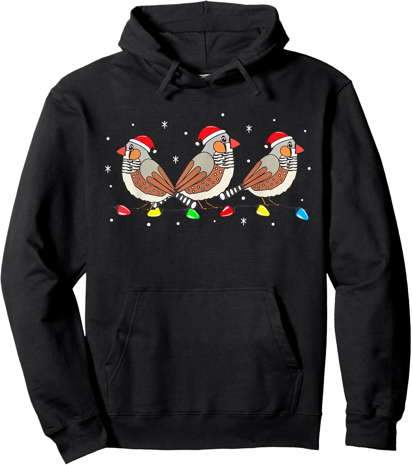 Zebra Fink Bird Christmas Funny Gift Hoodie - Hoodie | Black