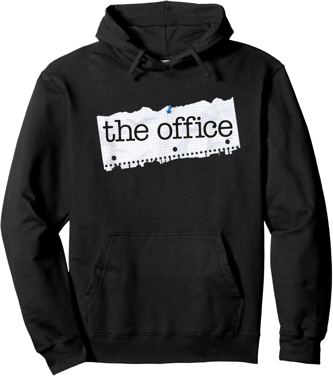 NBC The Office Paper Logo Standard - -Adults, Blue, Small, Short Sleeve Hoodie - Hoodie | Black