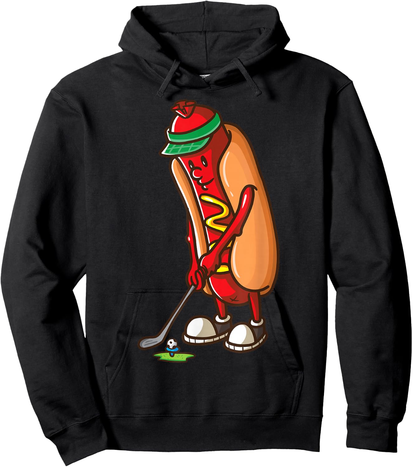 Golf Game Hot Dog Golf Gifts Shirts Boys Hoodie - Hoodie | Black