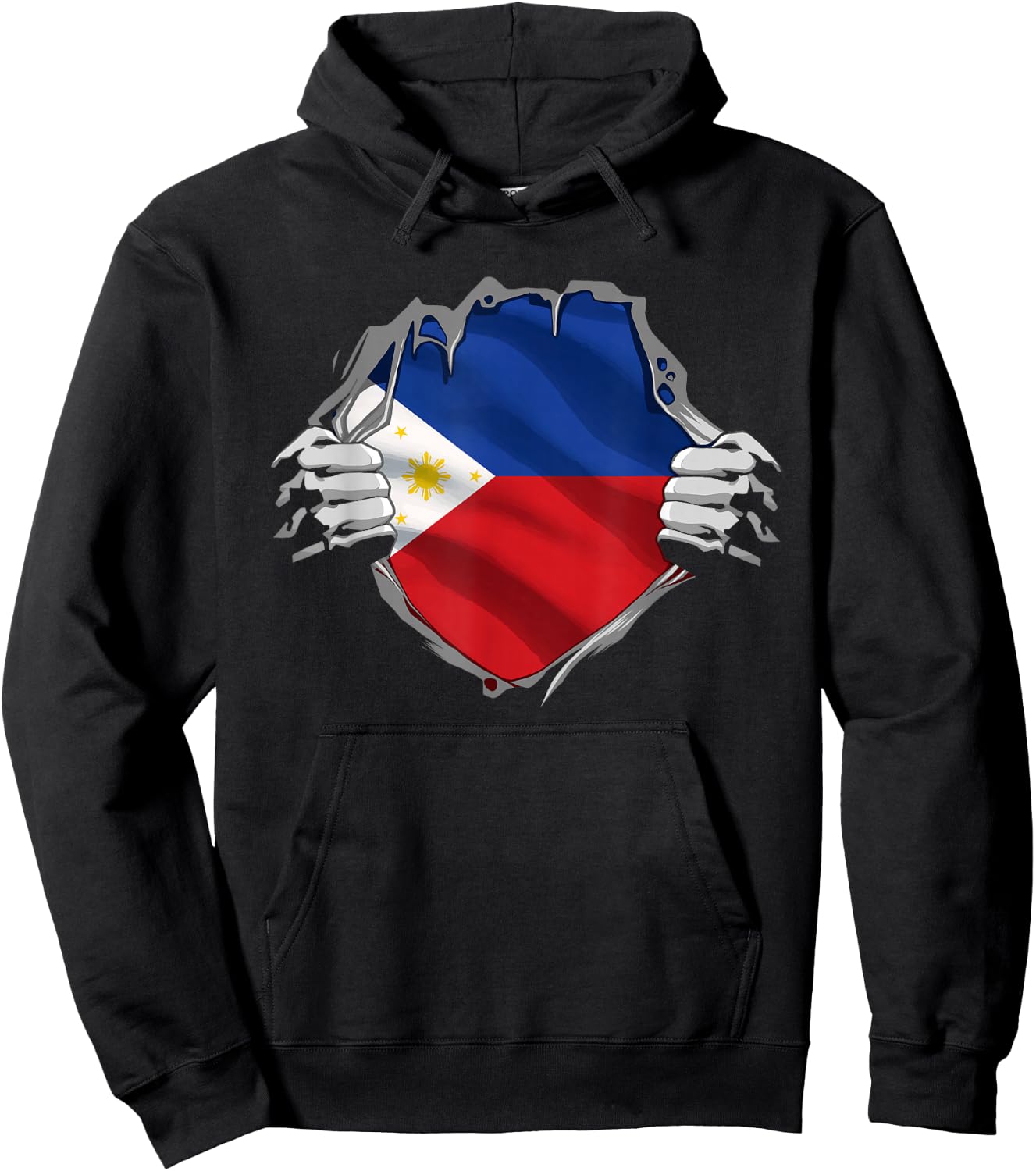 Filipino Flag Sun Philippines Shirt Filipina Pinoy Pride Hoodie - Hoodie | Black