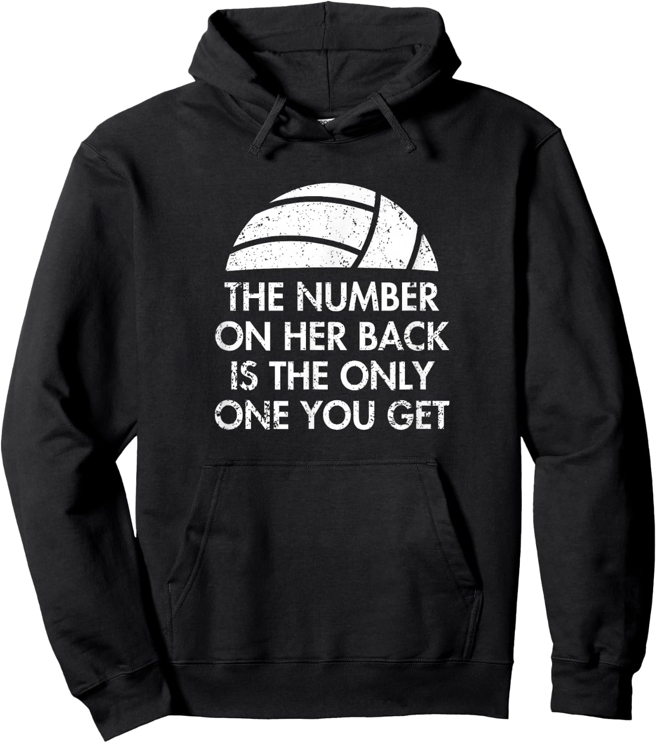 Volleyball Dad MoM Daughter Funny Back Number Design Hoodie - Hoodie | Black