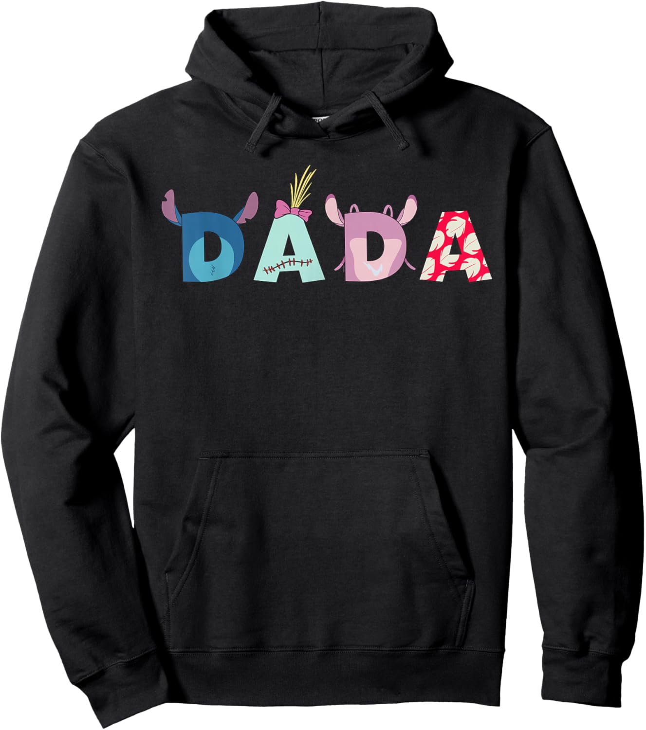 Disney Lilo & Stitch Dada Father's Day Birthday Family Trip Hoodie - Hoodie | Black