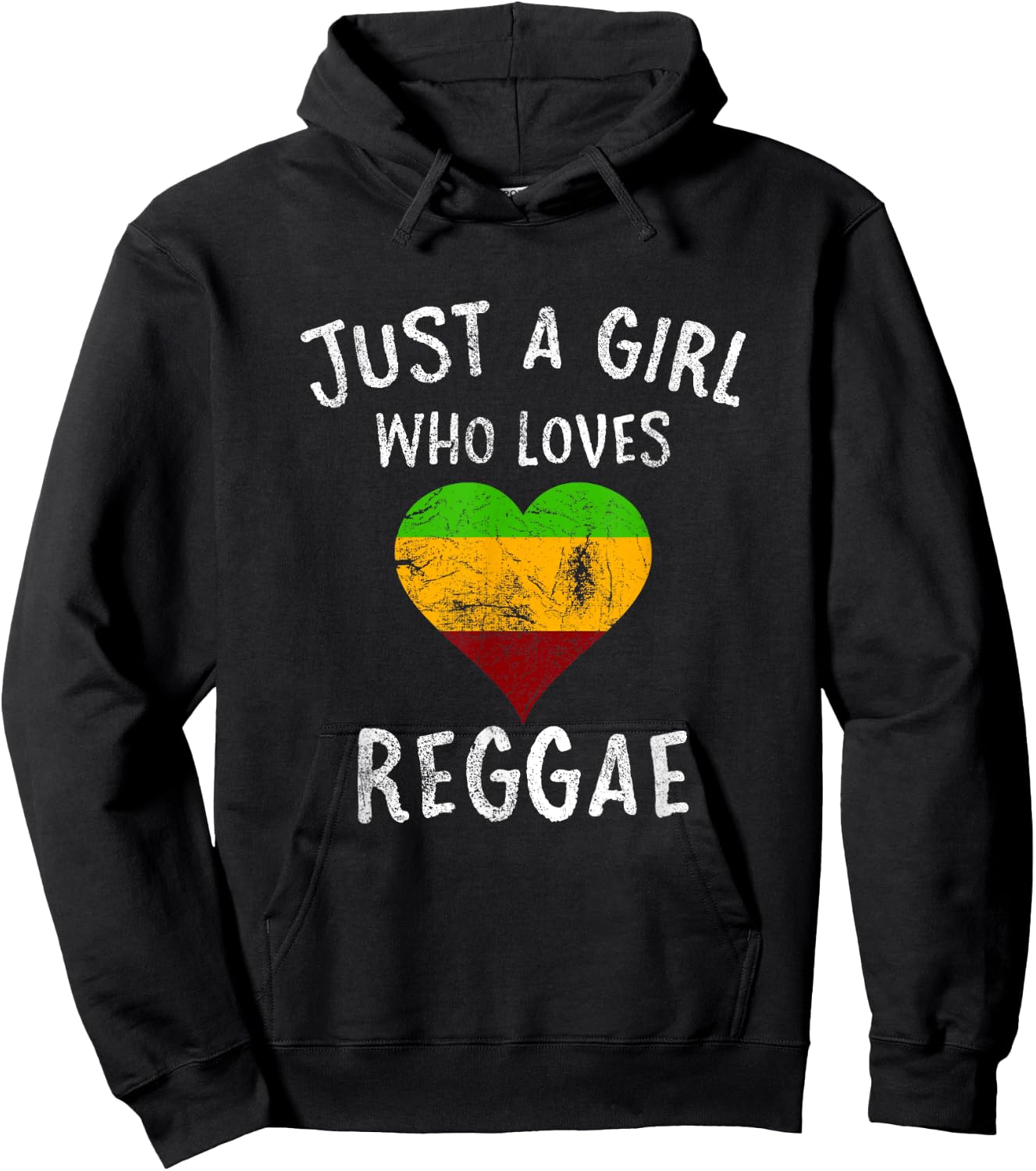 Just A Girl Who Loves Reggae Music Retro Vintage Hoodie - Hoodie | Black