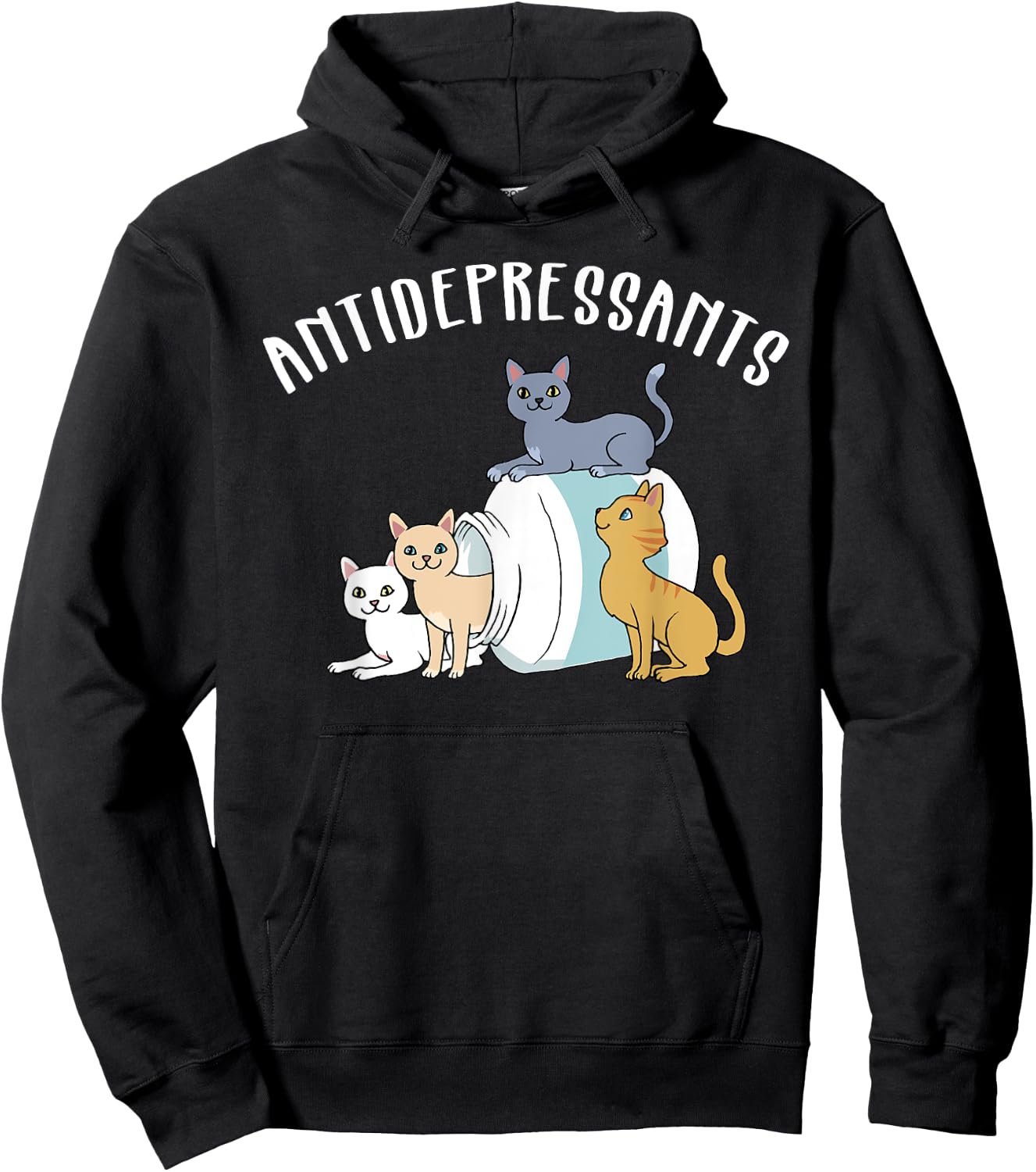 Cat Antidepressant Funny Cat Hoodie - Hoodie | Black