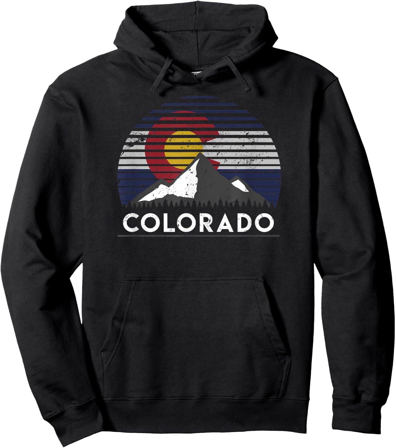 Colorado Flag Mountain Top Hoodie - Hoodie | Black