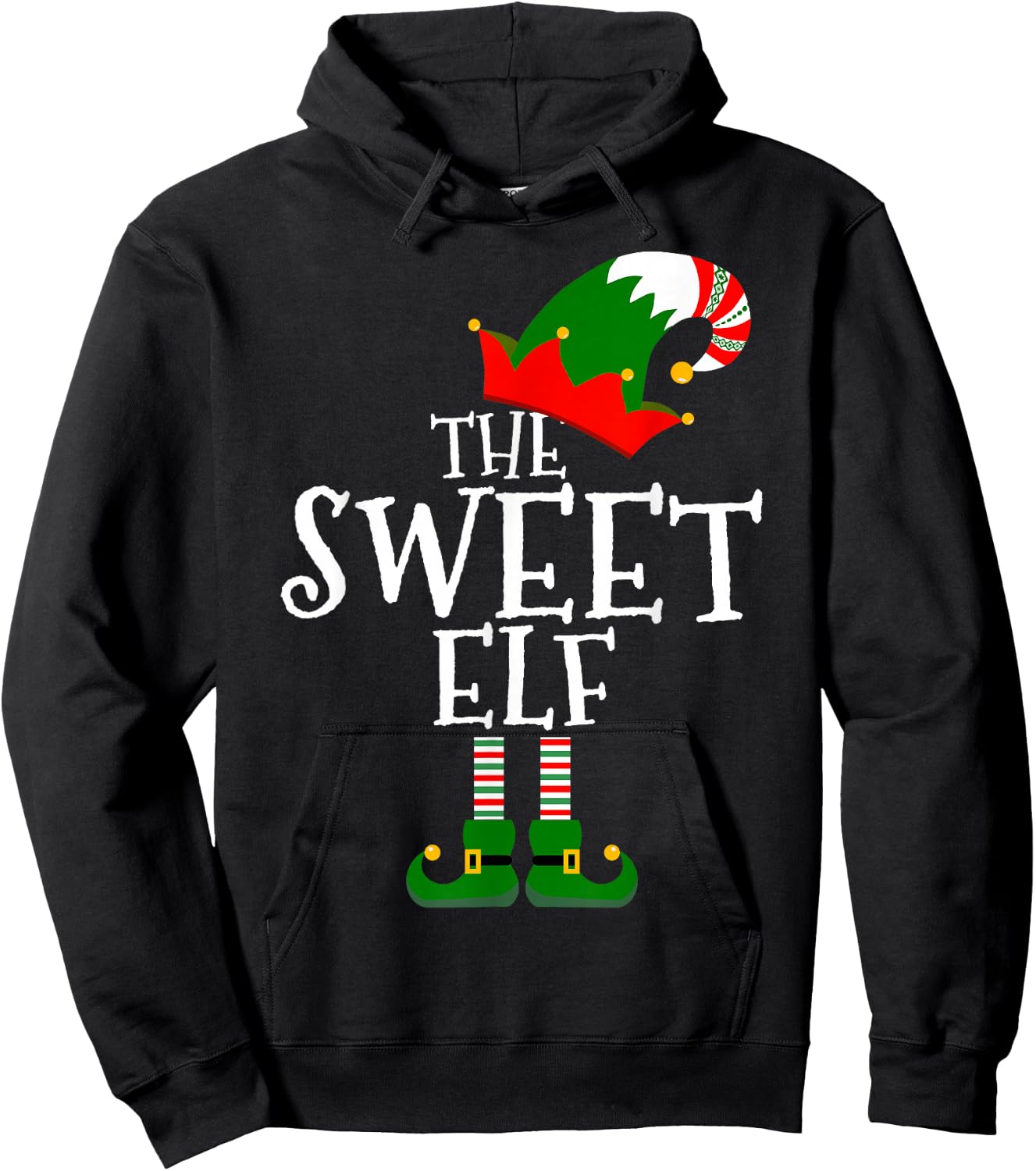 Funny The Sweet Elf Matching Family Group Gift Christmas Hoodie - Hoodie | Black